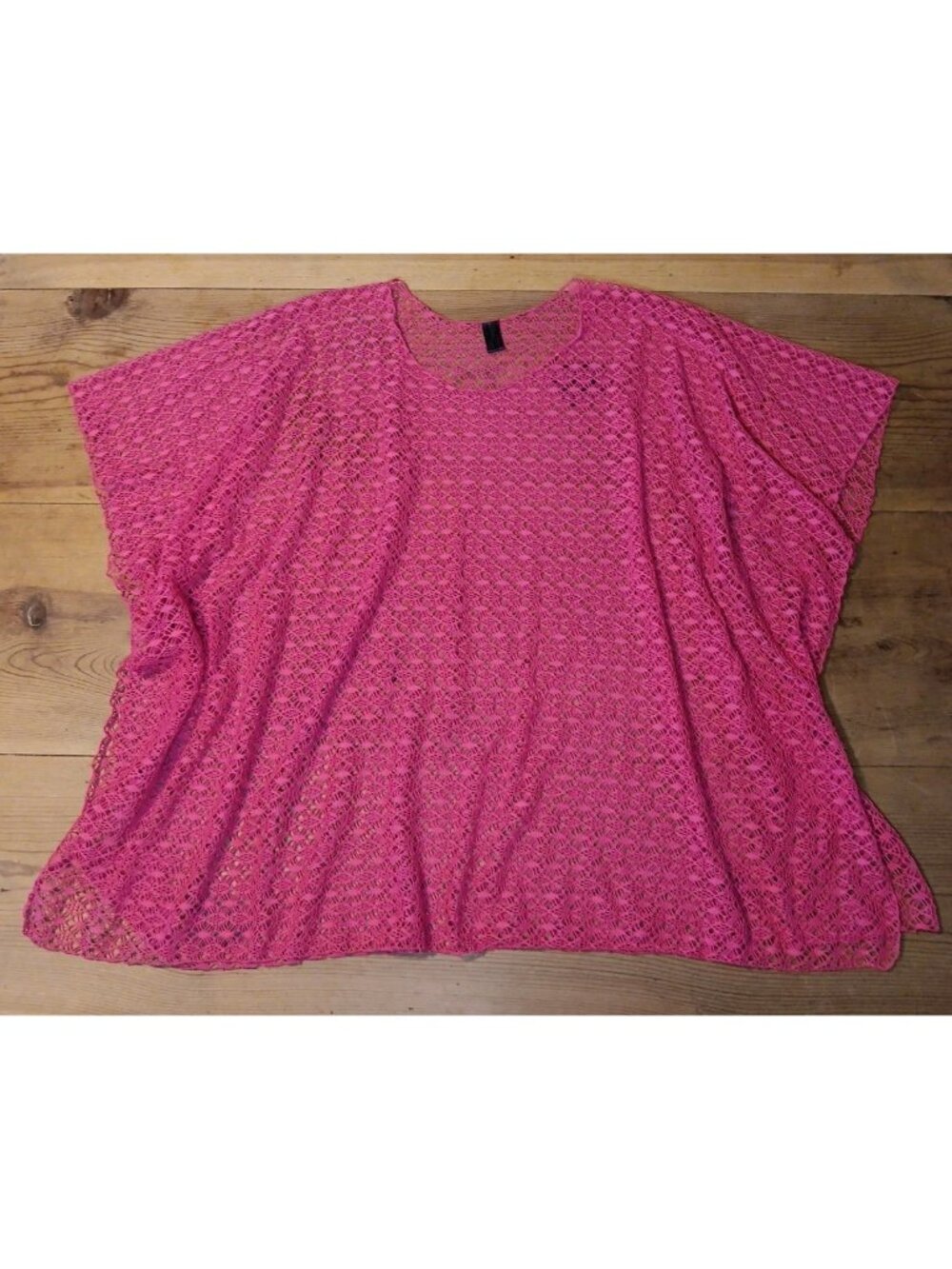 Tempo By Lavello Easy Style Pink Netted Poncho Women One Size Beach Swim Cover